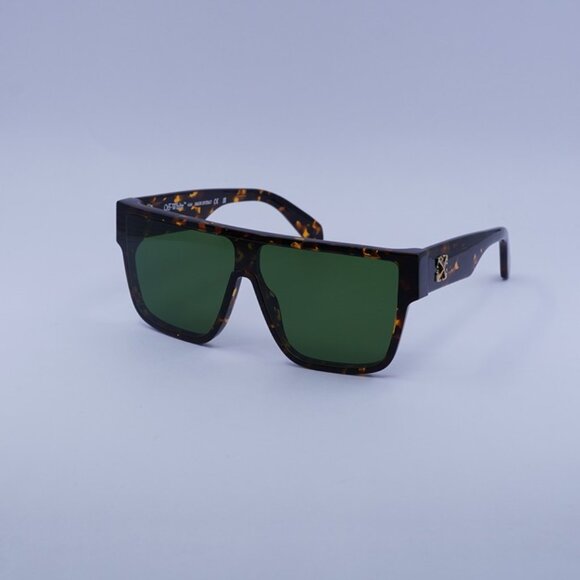Off-White OERI13J SYRACUSE 6055 Sunglasses Havana Shield Frame, Green Lenses - Picture 5 of 11
